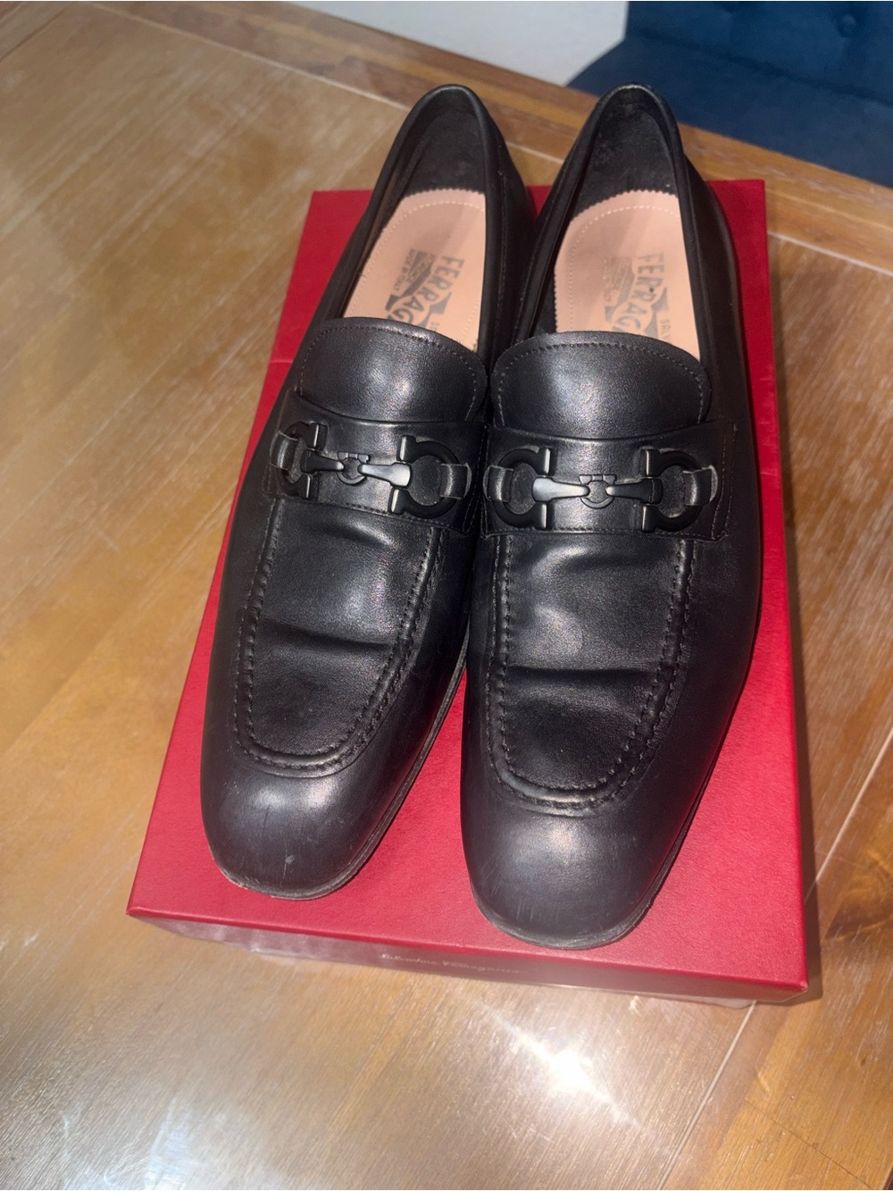 Salvatore Ferragamo Men’s Asten Loafers Size 9 E black leather
